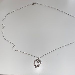 Silver colored heart necklace